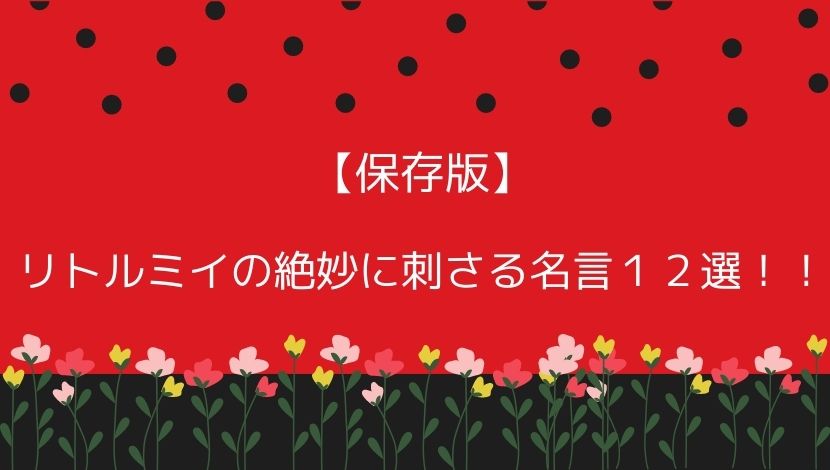 保存版 リトルミイの絶妙に刺さる名言１２選 ごちゃんブログ